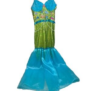 Marge Simpson Long Sequin Mermaid Costume Dress Halloween Size 4/6 READ